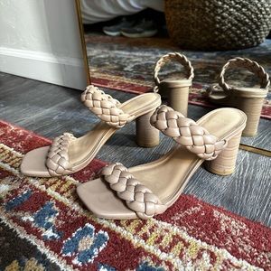 Tan/Beige Braided Strap Heels
